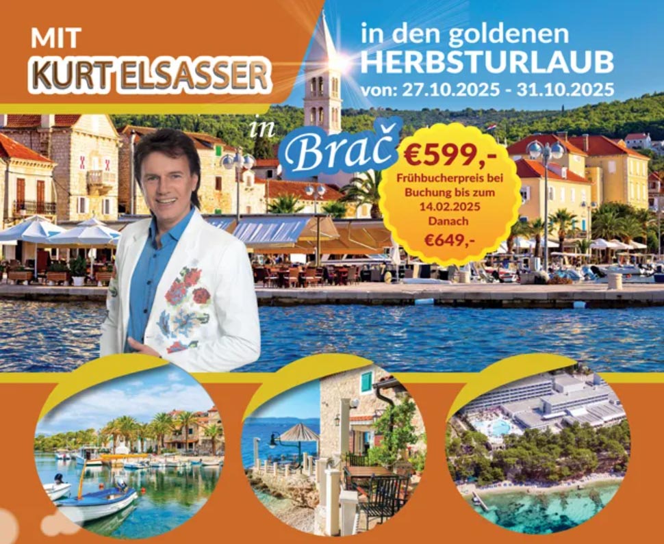 Herbst Fanreise 2025 mit Kurt Elsasser – Insel Brac erleben!